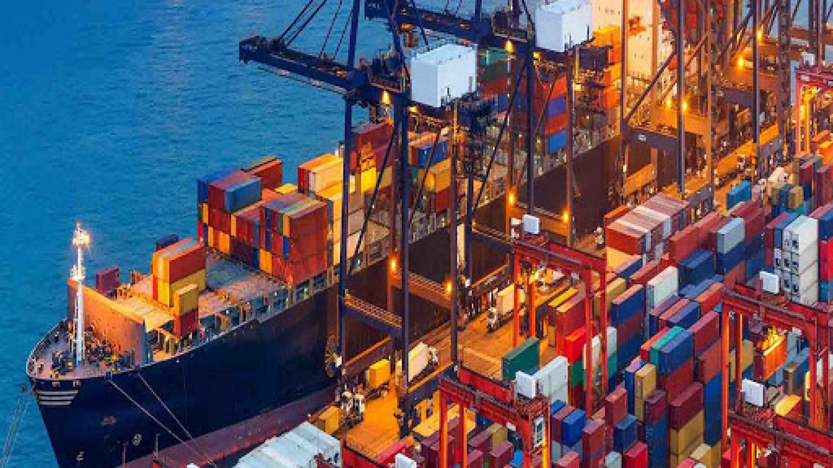 industrial port with containers